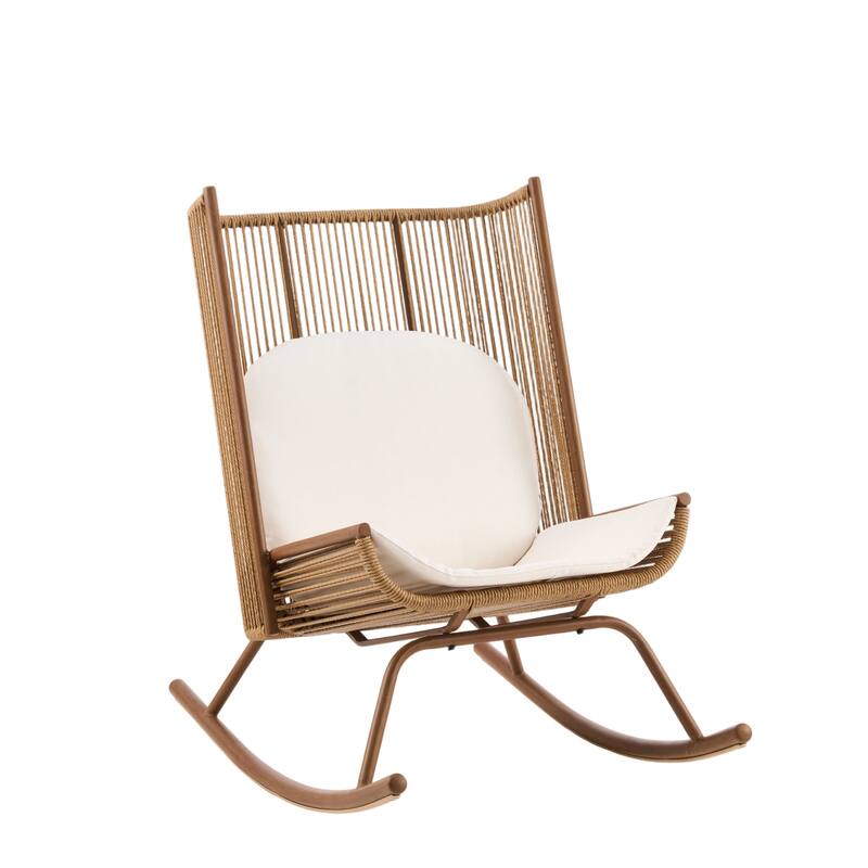 Christopher Knight Home - Siena High Arc Back Outdoor Rocking Chair Set with Cushions and Ceramic Tile Side Table