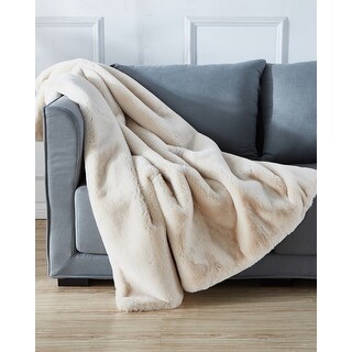 Cassilda Luxury Chinchilla Faux Fur Throw Blanket (50 In. x 60 In.)