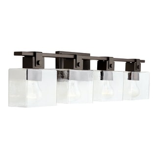 Graham 4-light Oil Rubbed Bronze Bath/ Vanity Fixture w/ Clear Seeded Glass