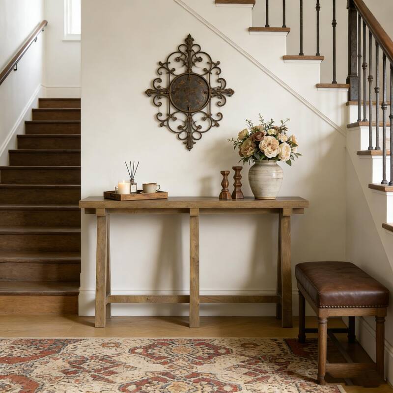 Rustic Console Table For Entryway & Living Room - Brown