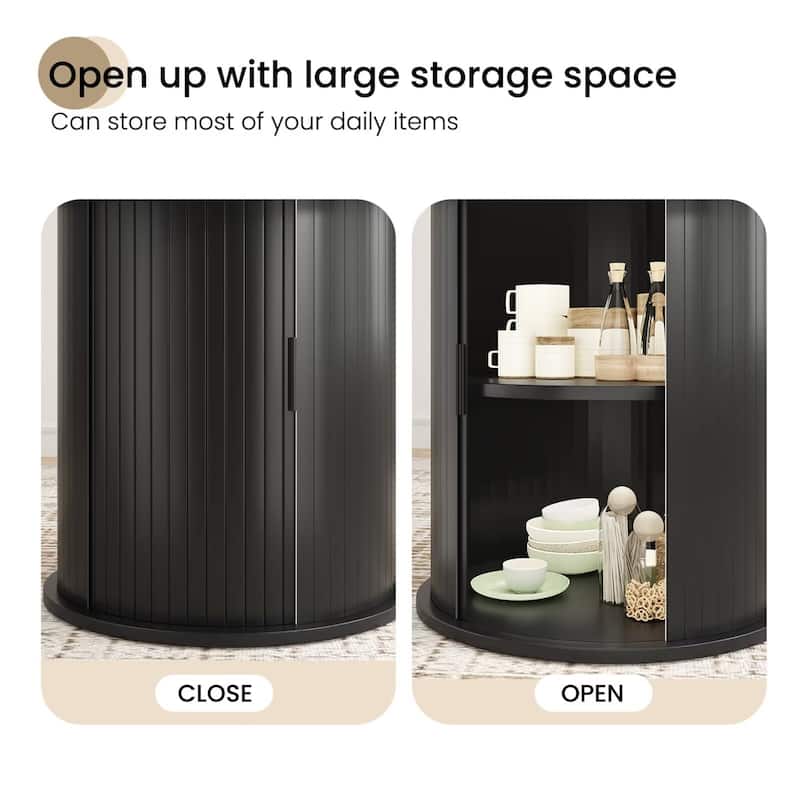 43" Small Round Dining Table with Sturdy Metal Base for 4 People