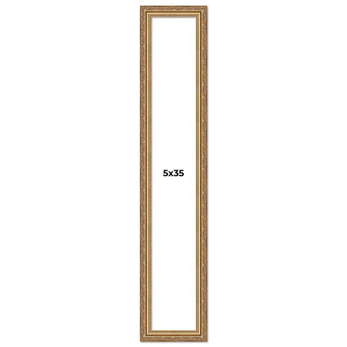 5x35 Frame Red Solid Wood Picture Frame Width 1.75 Inches | Interior Frame Depth 1 13/16 Inches