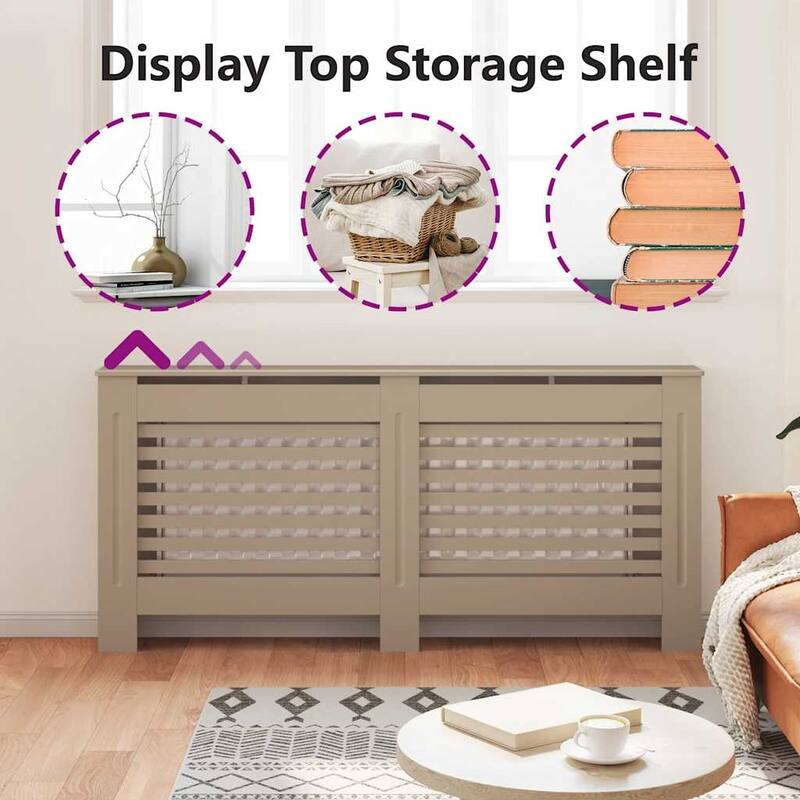 vidaXL Radiator Cover with Top Storage Shelf, 67.7x7.5x32.1 Inches