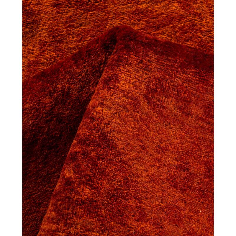 Overdyed One-of-a-Kind Hand-Knotted Area Rug - Orange - 2' 7" x 10' 0"