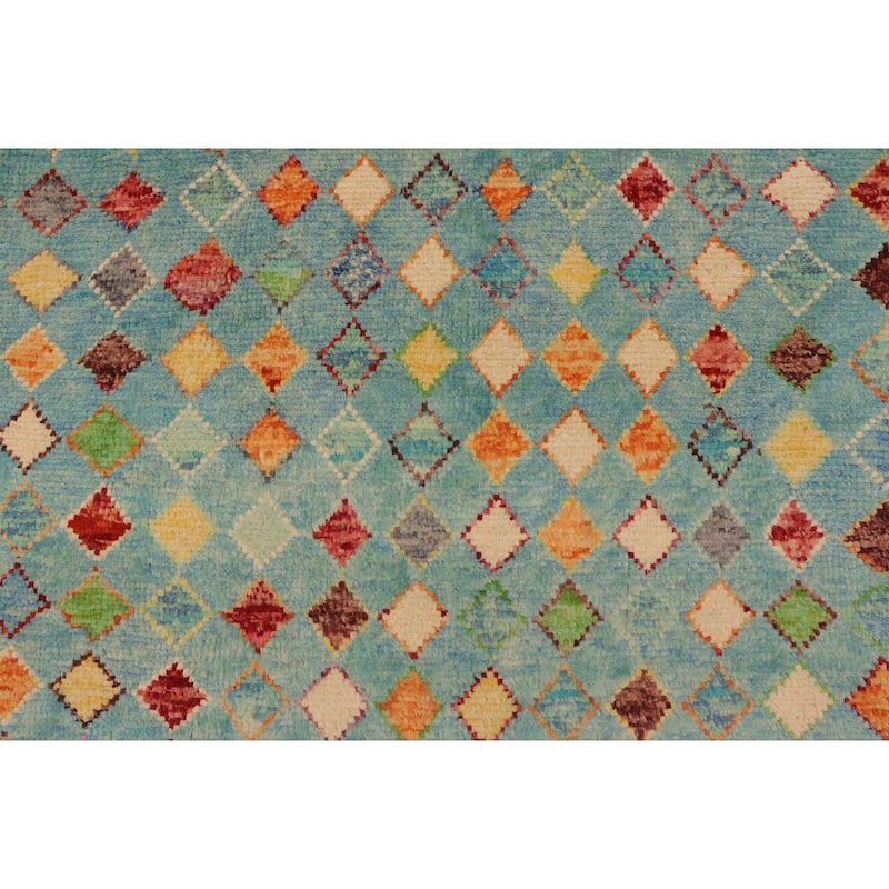Boho Chic Balochi Yu Blue/Rust Hand Knotted Wool Rug - 4'9'' x 8'1''