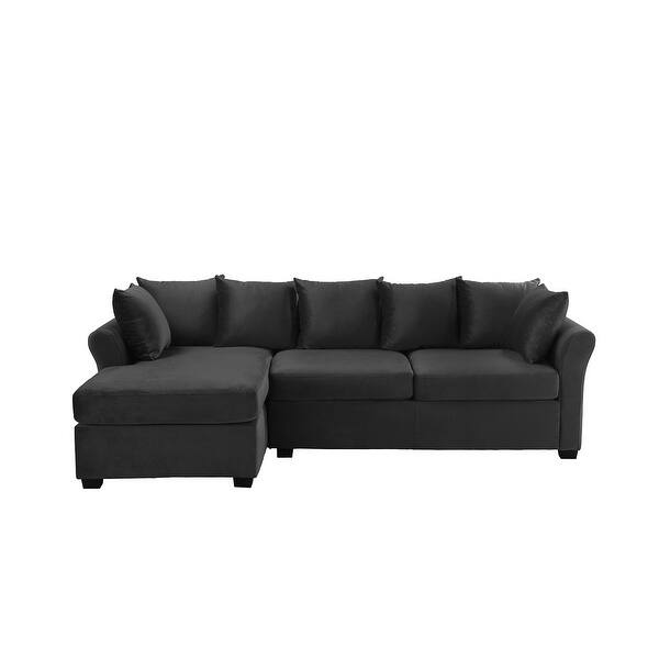 Low Profile Sectional Sofa With Left Facing Chaise Velvet Overstock 28156973 Dark Grey Showing results for low profile couch. low profile sectional sofa with left