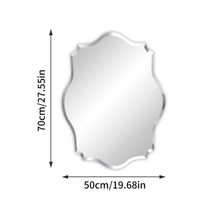 Frameless Bathroom Mirror Wall Mounted Modern Stylish Design with Contemporary Bevelled Edges