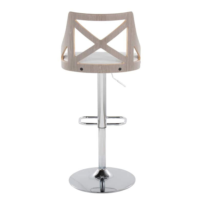 The Gray Barn Charlotte Adjustable Bar Stool with Rounded Rectangular Footrest (Set of 2)