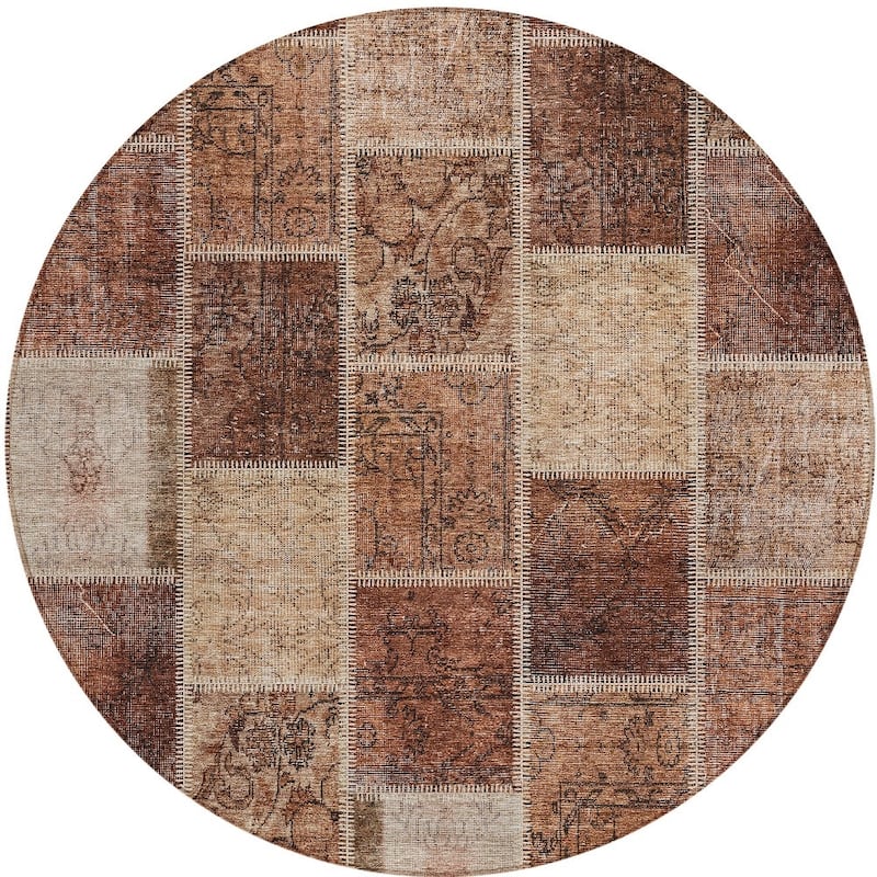 HomeRoots Patchwork Transitional Rectangle Outdoor Rug