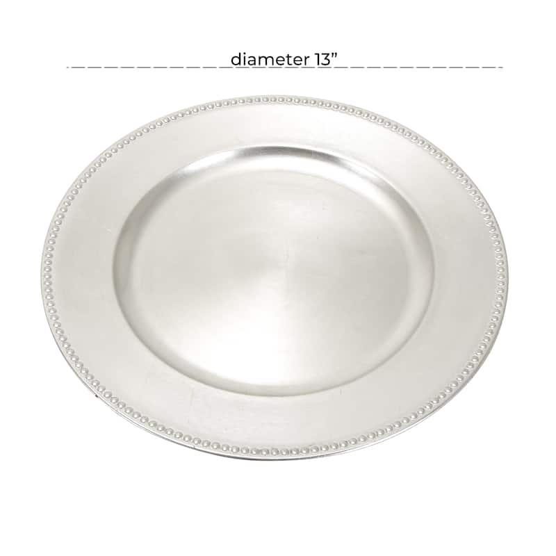 Silver Melamine Plastic Charger (Set of 8)