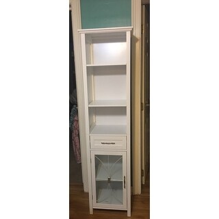 Veranda Bay White Linen Tower by Elegant Home Fashions