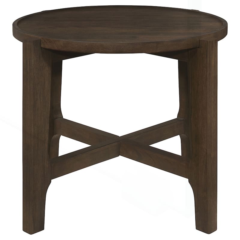 Charming Solid Wood Round End Table with Exquisite Design for Versatile Settings