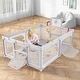preview thumbnail 2 of 7, Gymax 81'' x 57'' Extra Large Playpen for Babies & Toddlers - Grey
