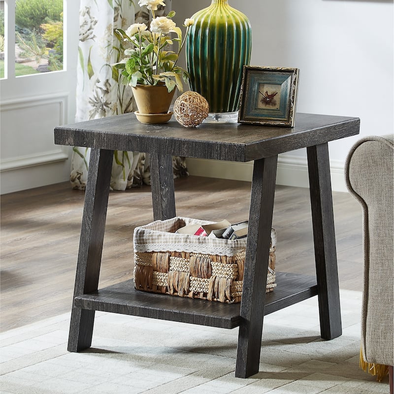 The Gray Barn Cedar Ridge Contemporary Replicated Wood Shelf End Table