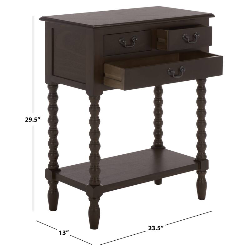 SAFAVIEH Ivie 3-Drawer Console Table - 23.5" W x 13" L x 29.5" H - 23.5" W x 13" L x 29.5" H - 24"W x 13"D x 30"H