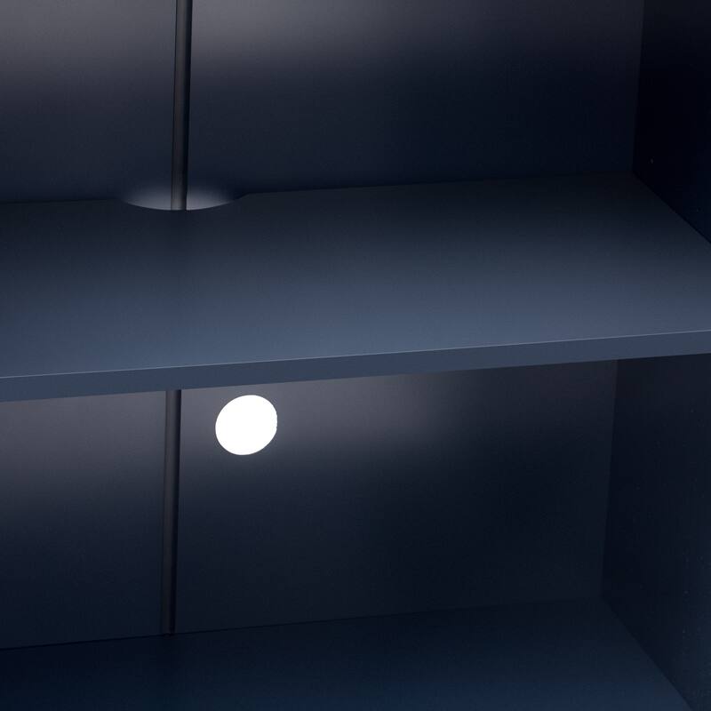 Four Wave Doors Hallway Cabinet Base Cabinet Cupboard, Stylish Buffet Cabinet Display Cabinet with Adjustable Shelves