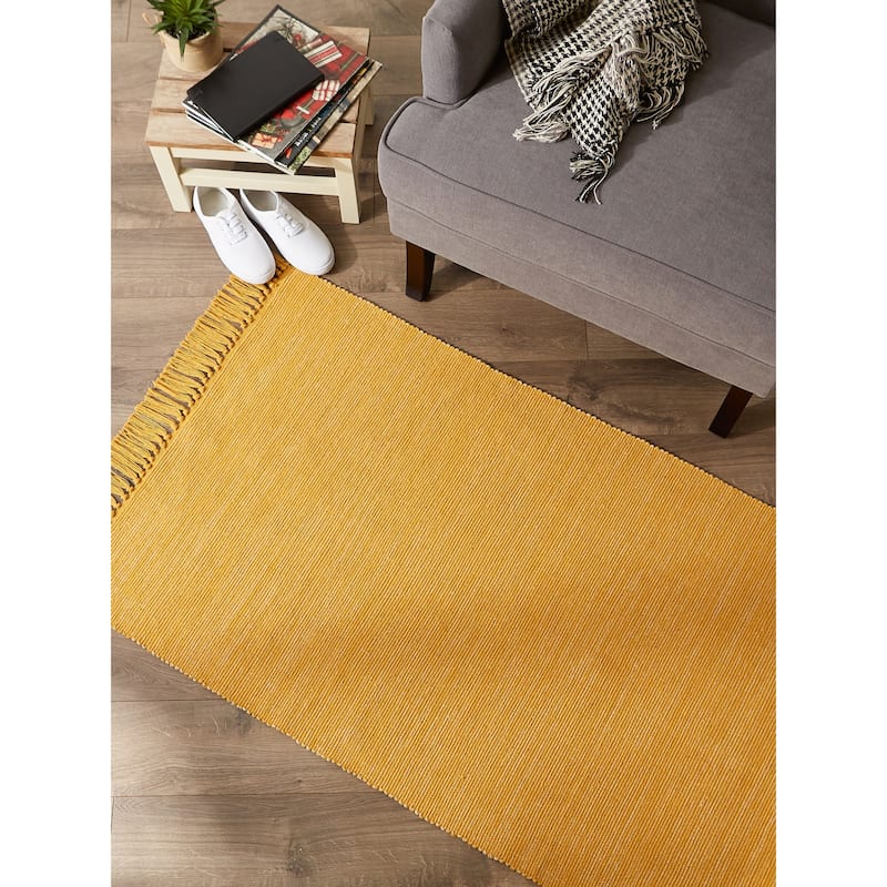 DII Gray and Off White 2-Tone Ribbed Rug 2x3 Ft - 24.0 In. L X 36.0 In. W X 0.2 In. H