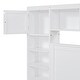 preview thumbnail 9 of 11, White Queen Platform Bed wAll-in-One Cabinet, Power Outlet, Drawers