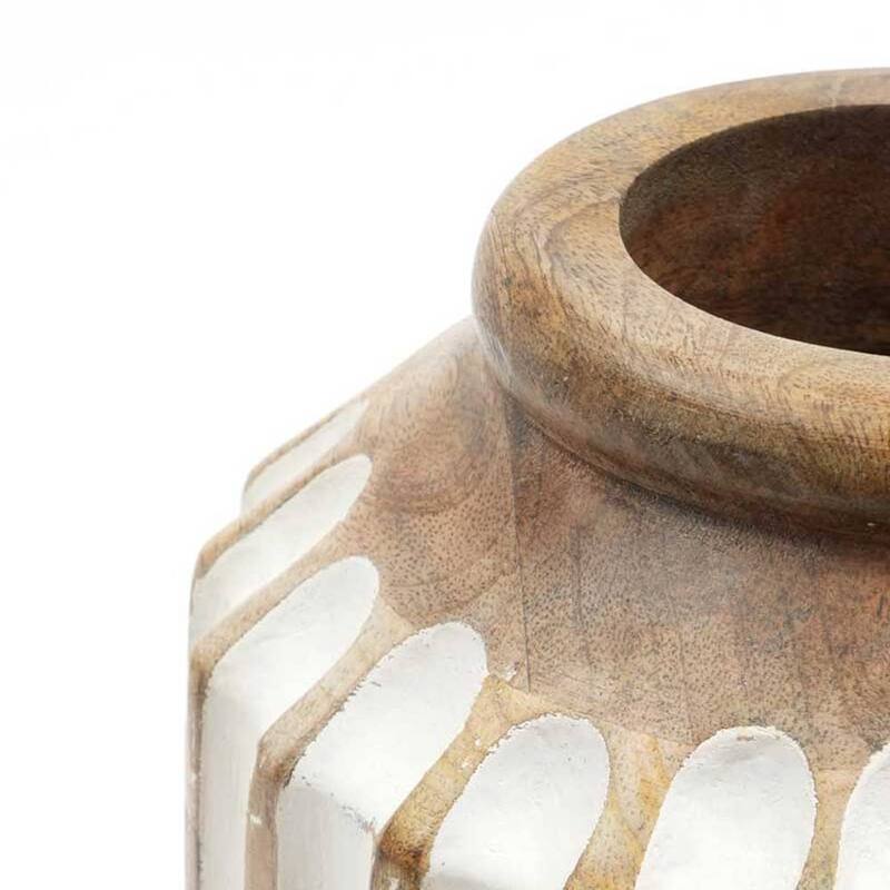 Handcrafted Wooden Accent Vase for Living Room - 6x12 Inch Table Decor
