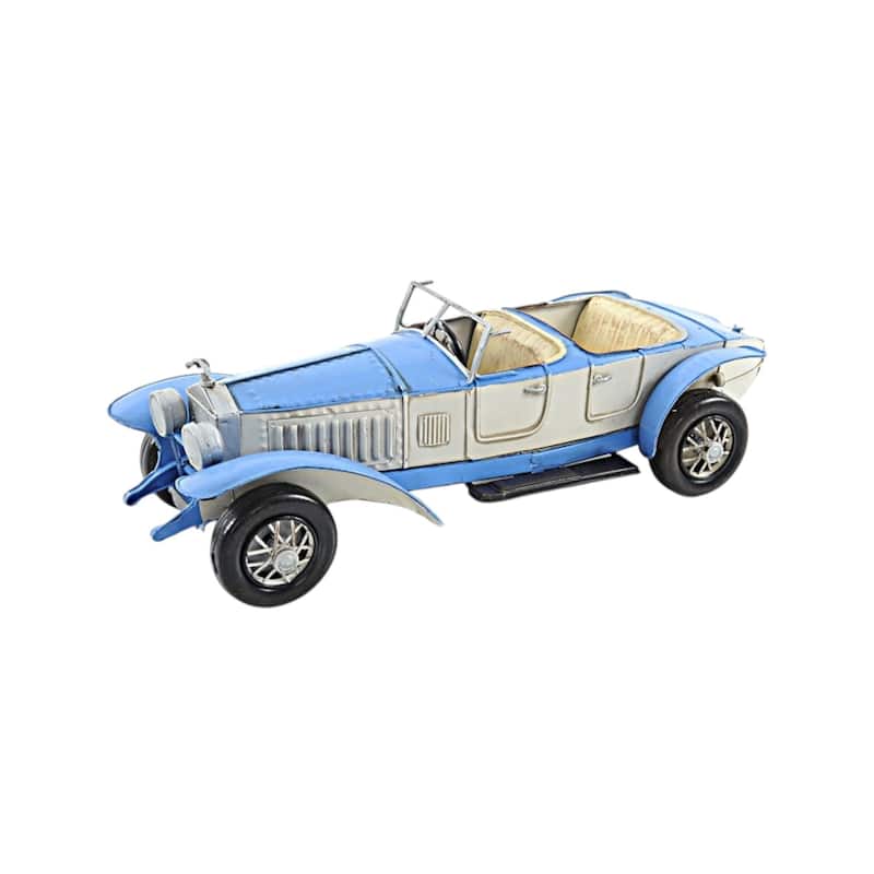 HomeRoots 4" White Metal Hand Painted Model Car Tabletop Sculpture - 4.5' X '4' X '13.5