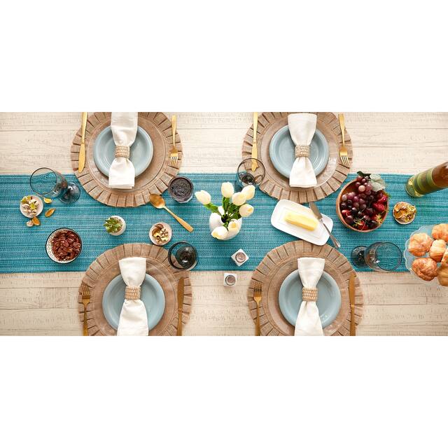 DII Variegated Taupe Fringe Table Runner 13x72