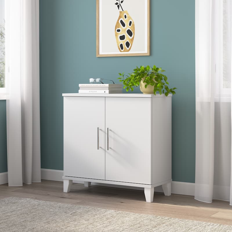 Somerset Small Storage Cabinet with Doors & Shelves by Bush Furniture - White