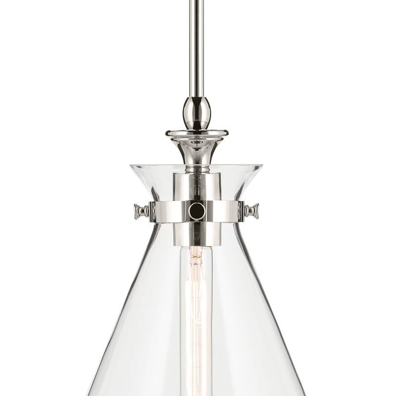 Kichler Lighting Laria 10.5 Inch 1 Light Pendant with Clear Glass in Polished Nickel