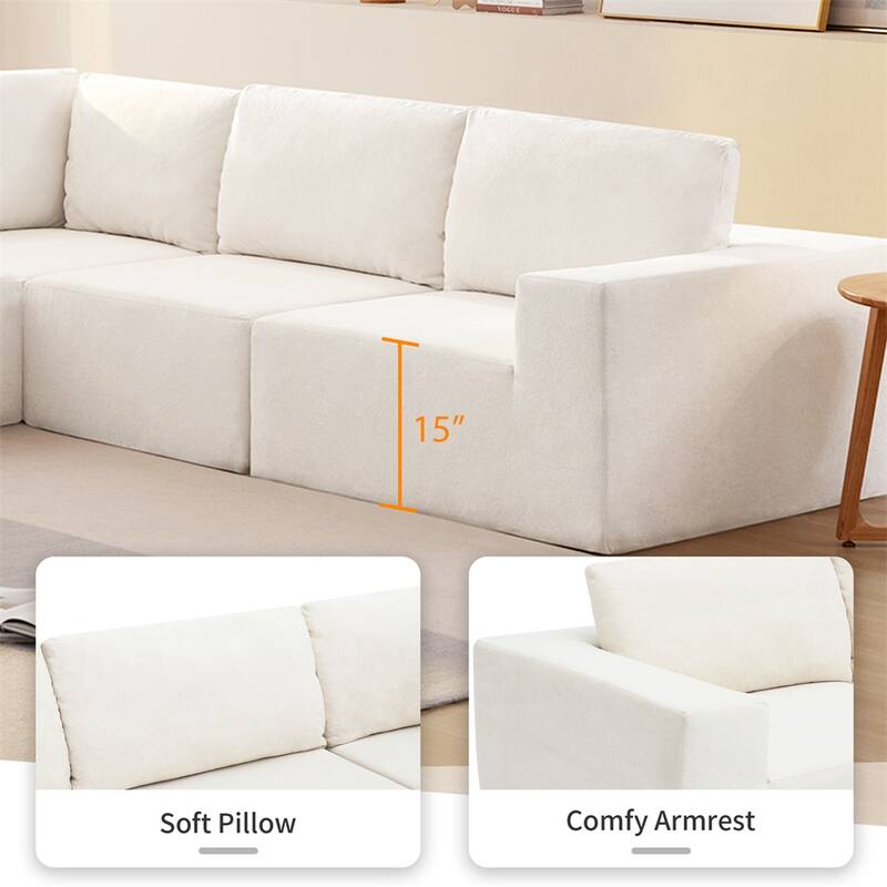 Modular L Shaped Sectional Sofa,Floor Couch Set,Upholstered Furniture