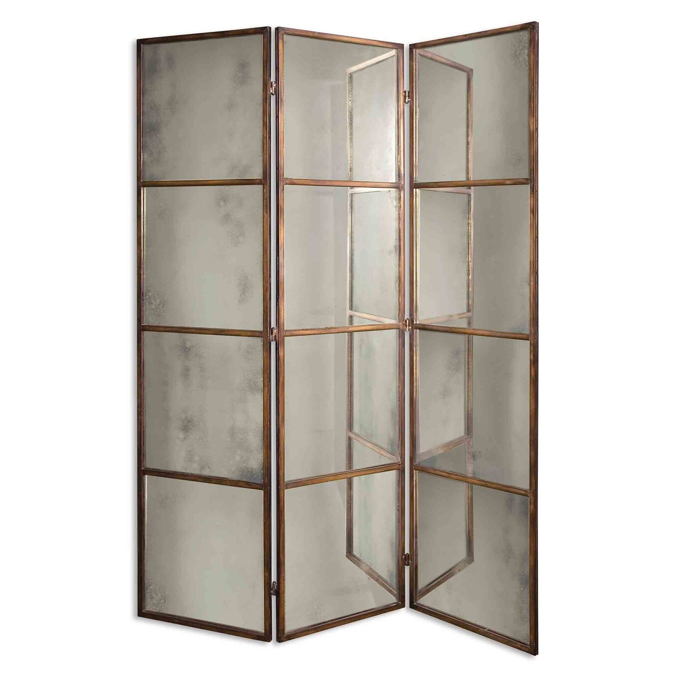 Shop 80 Sylvia Antiqued Gold Metal Mirror Decorative 3 Panel