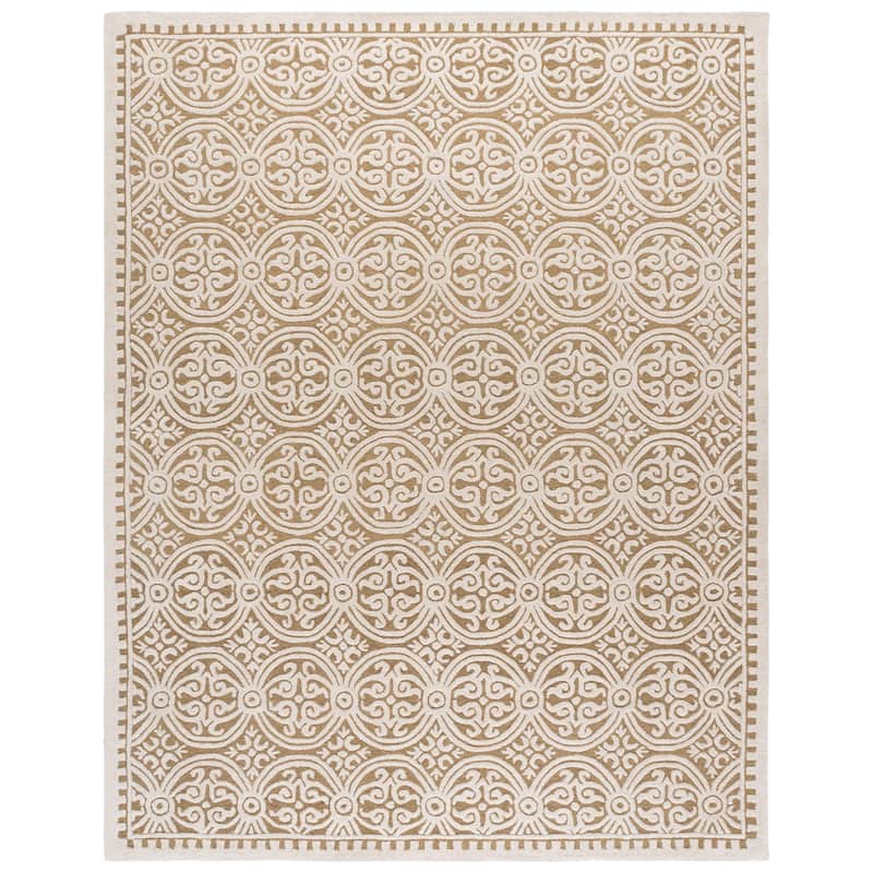 SAFAVIEH Handmade Cambridge Elske Modern Moroccan Wool Area Rug - 8' x 10' - Ivory/Gold