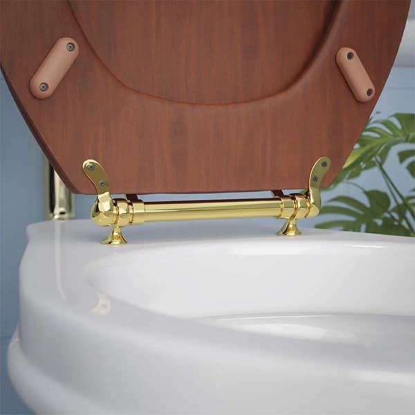 slide 2 of 9, Solid Brass Adjustable Toilet Seat Hinges with Hardware - Renovators Supply