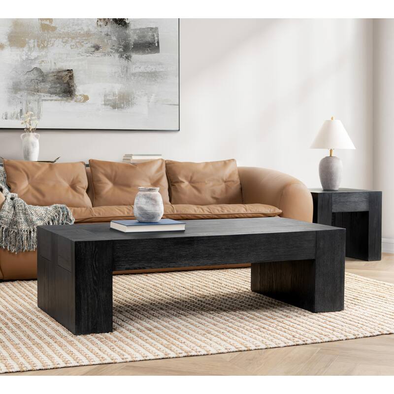 Classic Home Bristol Cracked Oak Coffee Table - Black