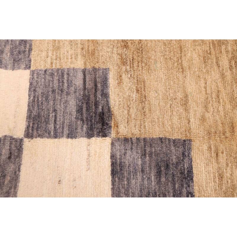 ECARPETGALLERY Hand-knotted Pak Finest Marrakesh Cream, Dark Grey Wool Rug - 6'7 x 10'1