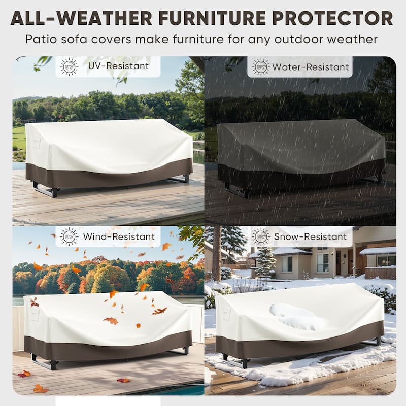 Heavy Duty Patio Sofa Cover, Waterproof 3-Seater Outdoor Sofa Cover