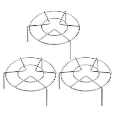 3pcs Steam Rack 6.3" Dia Metal Trivets for Cooker Silver (2.8" Tall)
