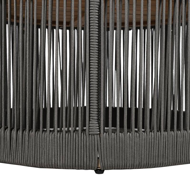 Outdoor Rattan rope & Acacia Wood Coffee Table - Patio Balcony Furniture for Garden, Yard, Balcony - Weather Resistant