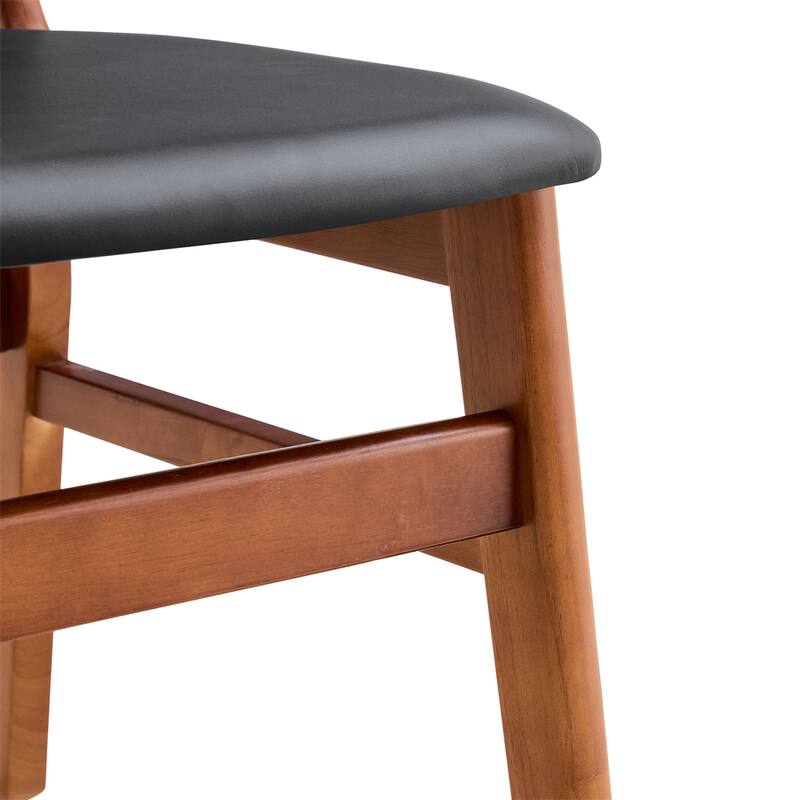 The Stylish And Durable Solid Wood Dining Chair,PU Cushion,Set of 4