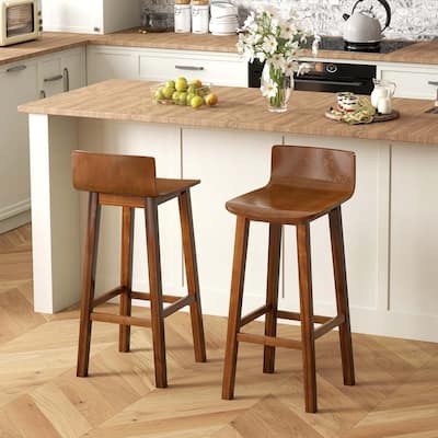 Set of 2/4 Bar Stools 29" Bar Height Bar Chairs w/ Curved Seat