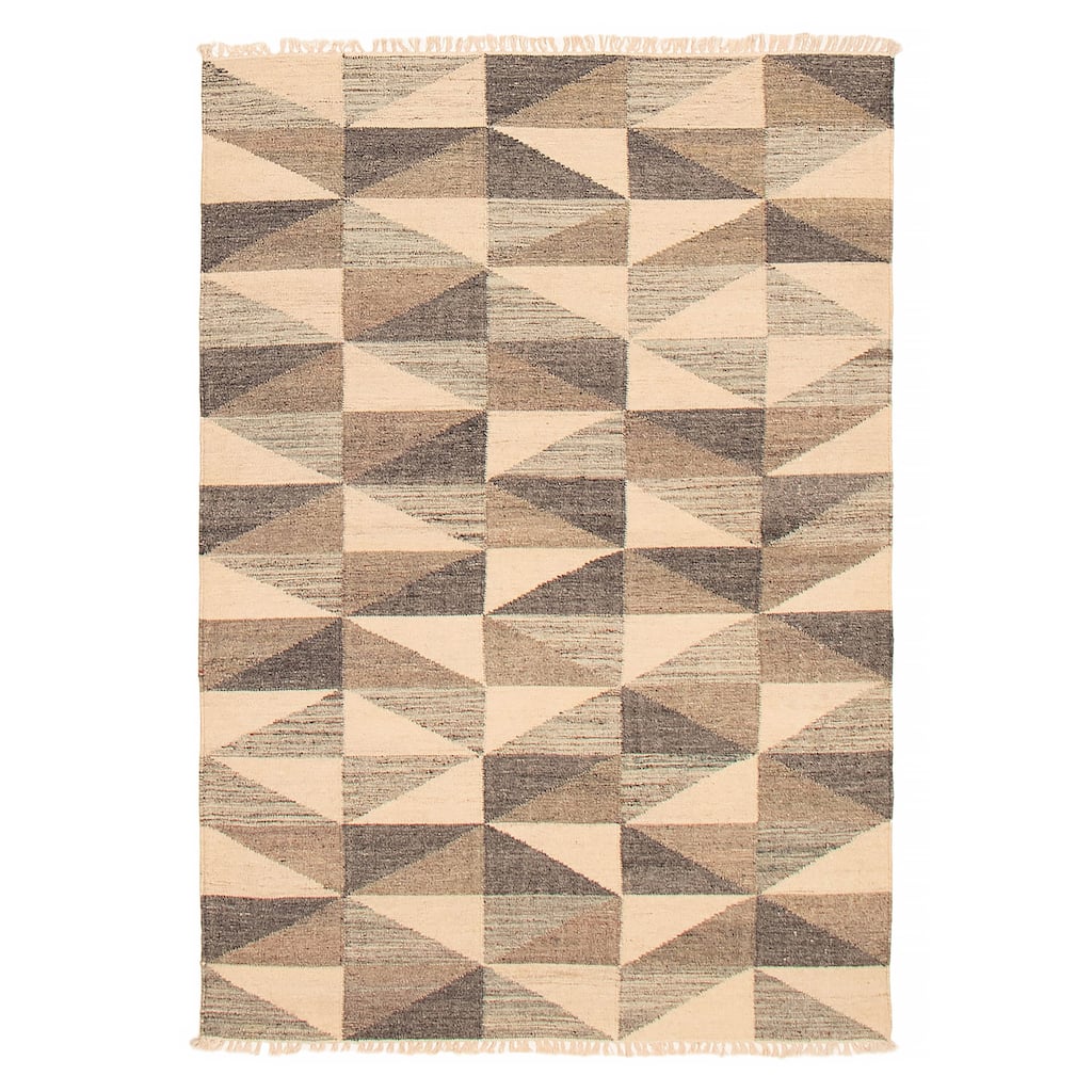 Ankara FW Cream, Grey Kilim 5'2" x 7'8" - 5'2 x 7'8