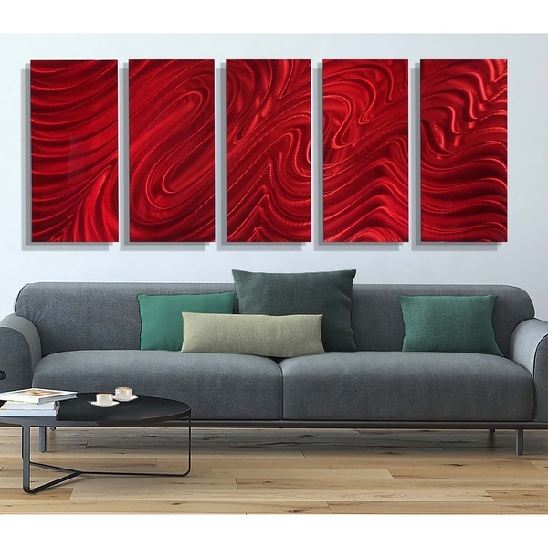 Statements2000 Abstract Large Etched 3D Metal Wall Hanging Panels Indoor/Ou Statements2000 Large Metal Wall Art Modern Abstract Silver Decor