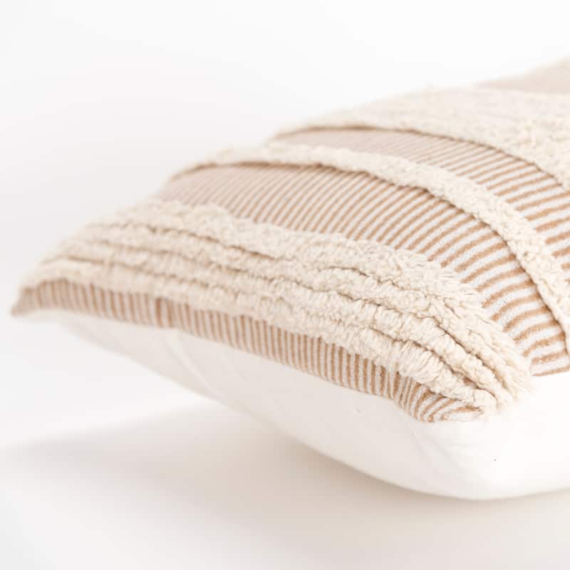 Rizzy Home Boho Stripe Tufted Throw Pillow