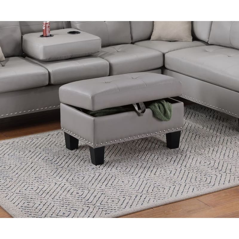 Living Room Furniture 3-PCS Sectional Sofa Set LAF Sofa RAF Chaise And Storage Ottoman