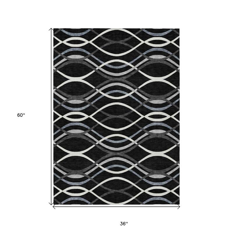 HomeRoots Abstract Transitional Rectangle Outdoor Rug