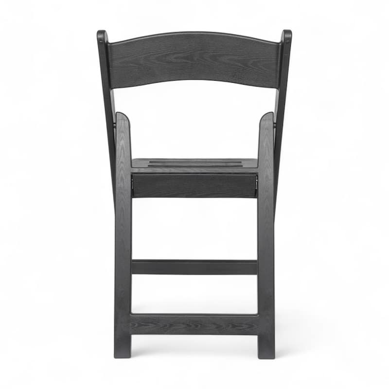 4 Pack 1000 lb. Capacity White Resin Folding Chair with Slatted Seat - 18"D x 17.5"W x 30.75"H