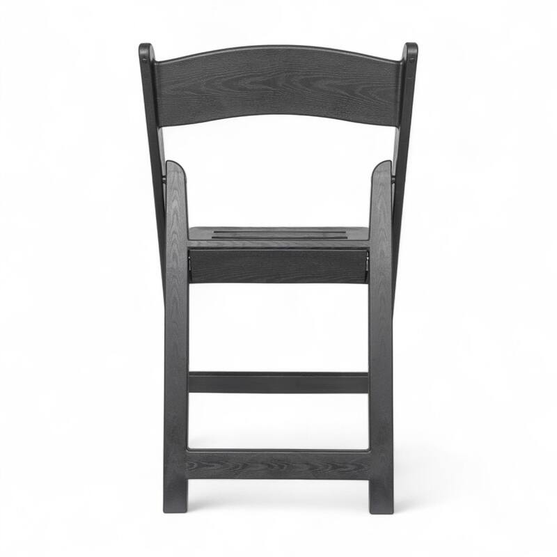 800 lb. Capacity White Resin Folding Chair with Slatted Seat