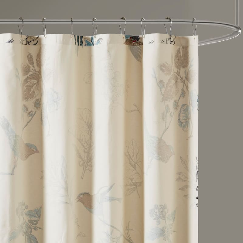 Madison Park Quincy Printed Cotton Shower Curtain