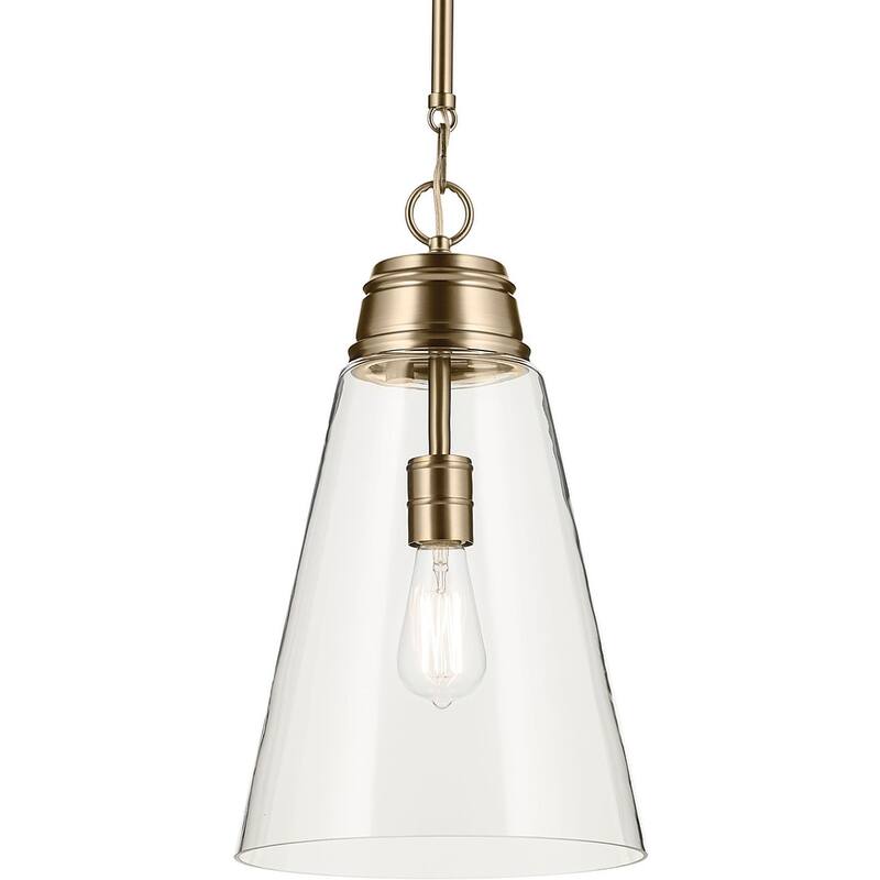 Kichler 52661CLR Marsailli 12" Wide Pendant with Clear Glass Shade - Champagne Bronze