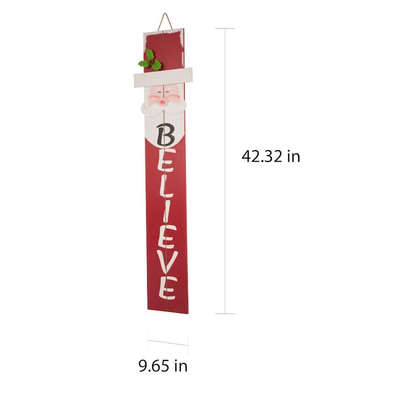 Glitzhome Christmas Wooden 42-inch Santa / Snowman Porch Sign