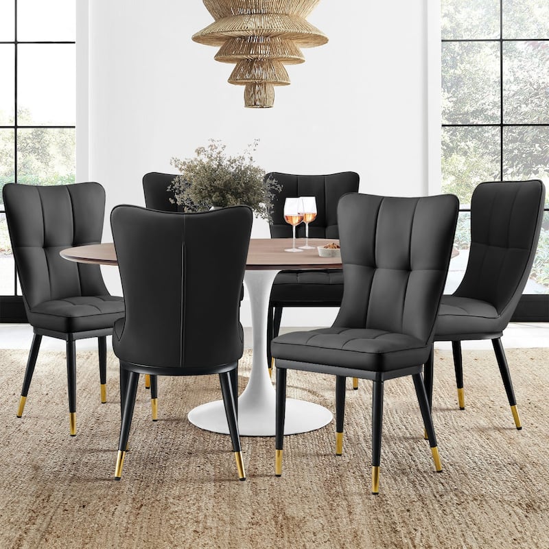 Faux Leather Upholstered Dining Chairs Set of 2/4