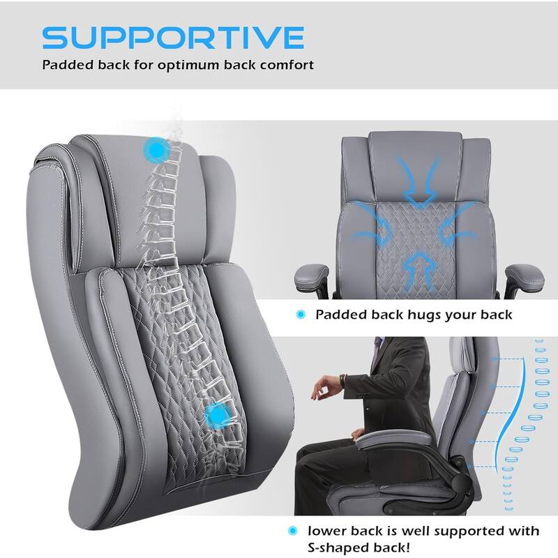 BOSSIN Executive Office Chair,Big and Tall Office Chair with Ergonomic,High Back,and Lumbar Support